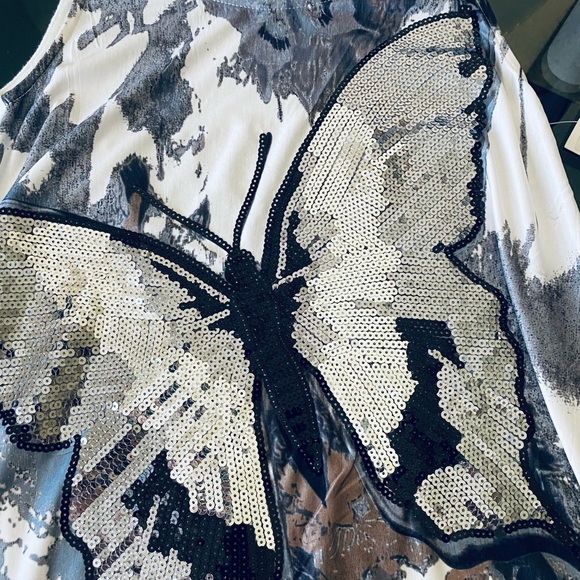 Fleur De Les Butterfly Sequin shark Bottom Top is Stunning NWT - Picture 3 of 16